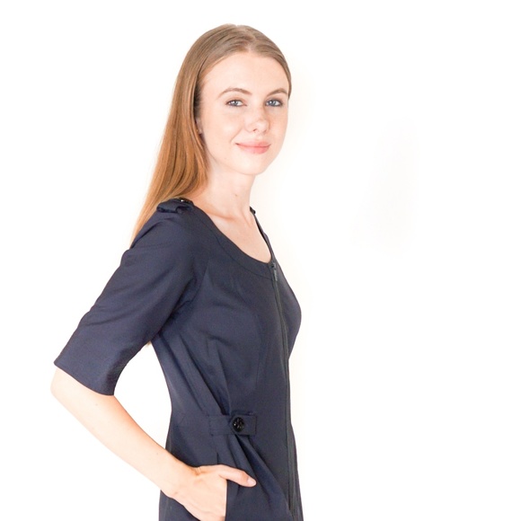 Z SPOKE Zac Posen Blue Zip Up Mini Dress 6 - Picture 3 of 7